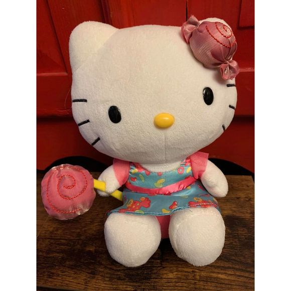 Hello Kitty Sanrio Plush 9" Candy Lollipop Stuffd Animal Toy Clean Spot Free EUC - Picture 1 of 3